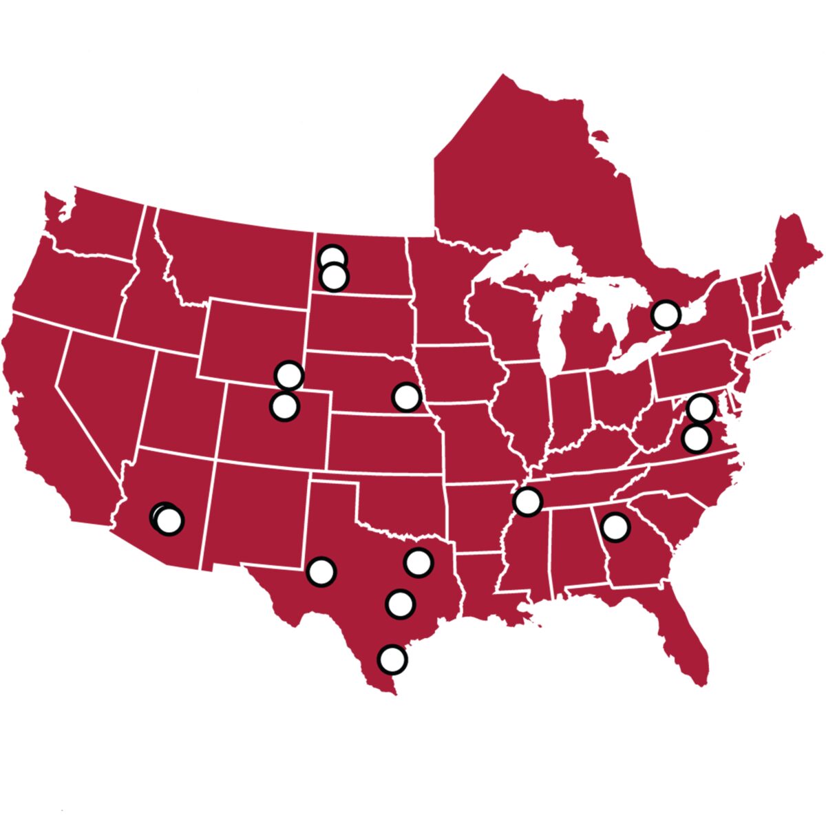 US Map Red2560x2560 2